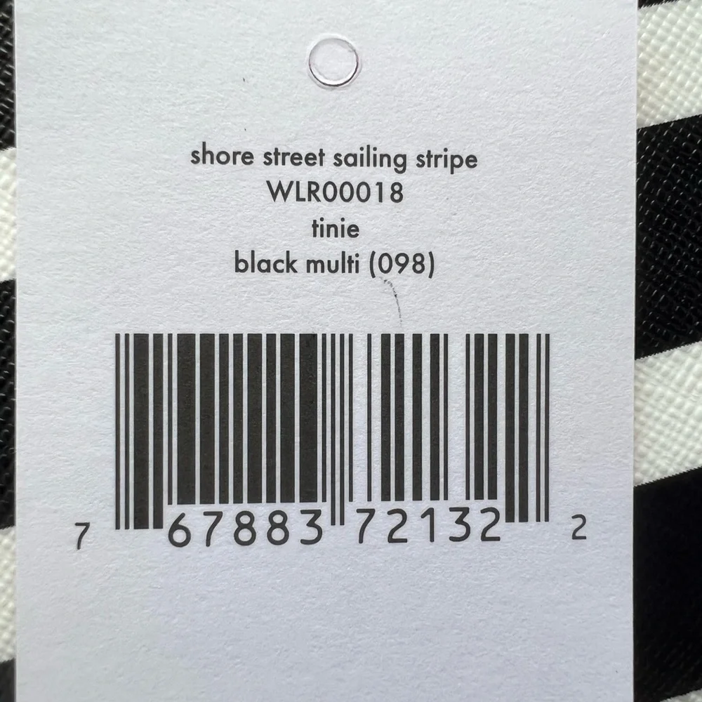 Kate Spade Shore Street Sailing Stripe Tinie Wristlet Black Multi - Picture 9 of 10